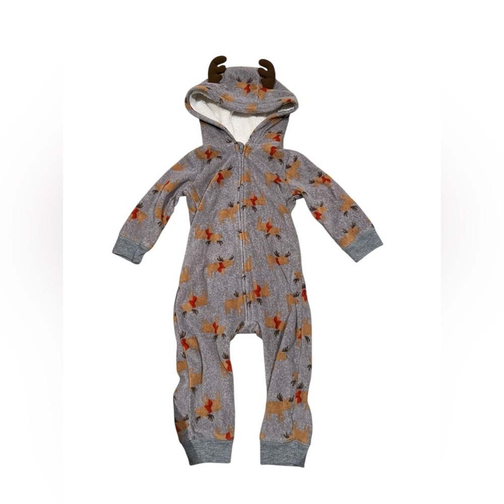 Carter’s Just One You Reindeer Hooded Fleece One-Piece – 18M
